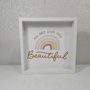 Nielsen Bainbridge White You Are Kind & Beautiful Inspirational Wood Framed Art
